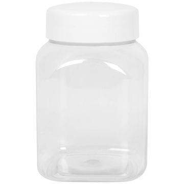 GSG24 Kvadratna kozarca s pokrovom z navojem 63/485, prosojna, 500 ml