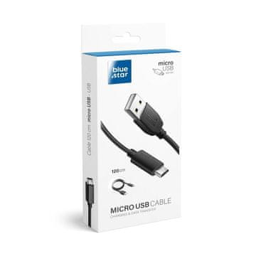 Blue Star USB-A do Micro USB kabel Blue Star Lite 3A, 1,2 m, črn