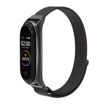 OEM Najlonski pasek za XIAOMI Mi Band 5 / 6 / 7, črn (05)