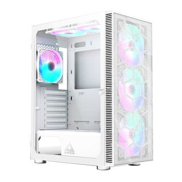 slomart Montech X3 Mesh Midi-Tower, RGB, kaljeno steklo - bela