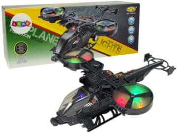 slomart Vojaški helikopter z velikimi krili, luči, zvok