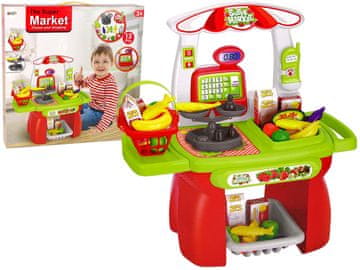 slomart Set Supermarket LEAN TOYS: Košarica, Vaga, Izdelki