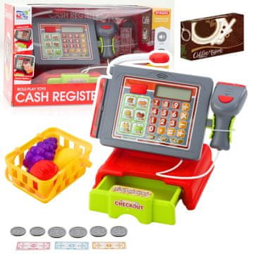 slomart LEAN TOYS Blagajna za igro z dodatki, rdeča