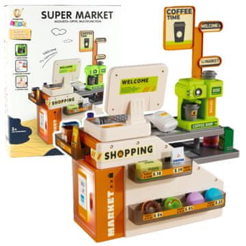 slomart LEAN TOYS Interaktivna blagajna s kavnim avtomatom in dodatki