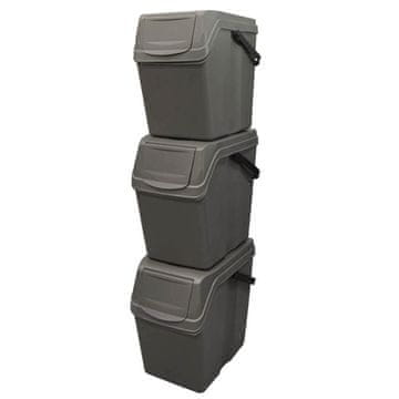 slomart Prosperplast Sortibox 3x25L sistemi za ločevanje odpadkov, sivi
