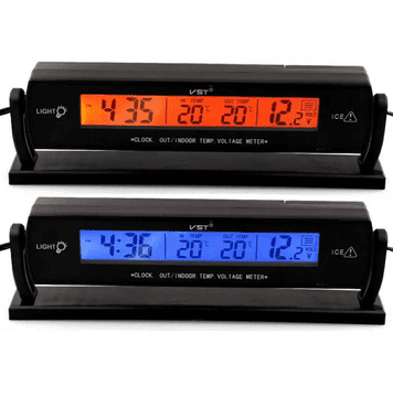 slomart ATL AG97B avtomobilski termometer, ura in voltmeter (3v1)
