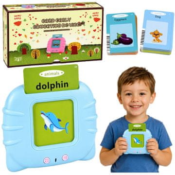 Kart LEAN TOYS Čitalnik kartic za učenje angleščine, moder