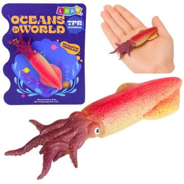 slomart LEAN TOYS GUMIJASTA LIGNJA - Realistična Figurica Morskega Bitja, 14 cm
