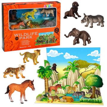 slomart LEAN TOYS ZBIRKA DIVJIH ŽIVALI - Leopard, Tiger, Slon, 3D Park