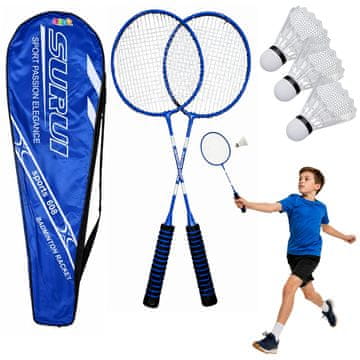 slomart Set za badminton s 3 loptice (modri)