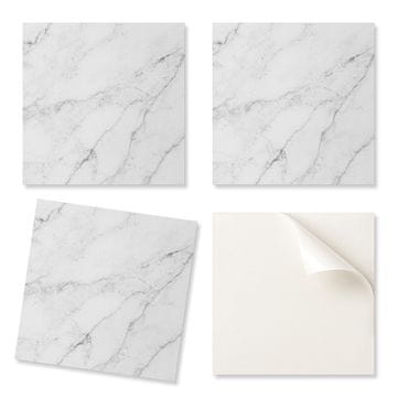 COLORAY Tiskane vinilne samolepilne ploščice Beli elegantni marmor 9x30x30 cm