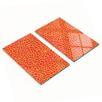 shumee Komplet kuhinjskih desk iz kaljenega stekla z vzorcem lave 2x30x52 cm