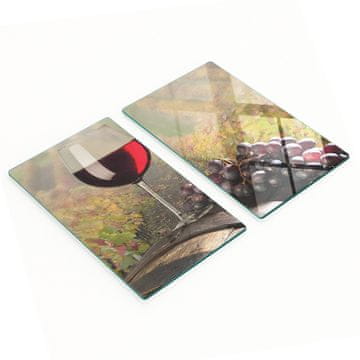shumee Dekorativne steklene kuhinjske deske za rezanje rdeče vino 2x30x52 cm