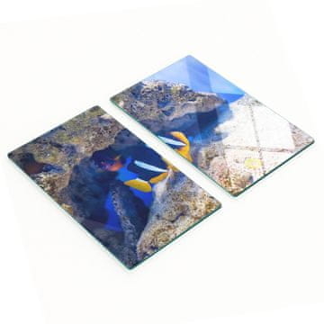 shumee Steklene kuhinjske deske za rezanje z grafiko tropskih rib 2x30x52 cm