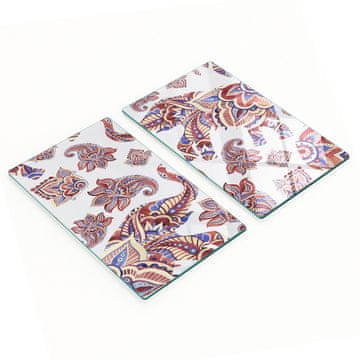 shumee Elegantne steklene plošče, 2 kosa, okraski v obliki slona, 2x30x52 cm