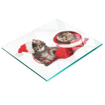 shumee Kaljena večnamenska dekorativna steklena tabla Mucek Božiček 60x52 cm
