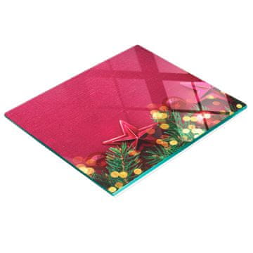 shumee Dekorativna steklena deska za rezanje in serviranje za božič 60x52 cm