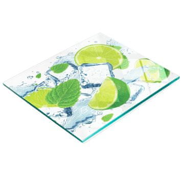 shumee Kuhinjska večnamenska dekorativna steklena tabla limeta mint 60x52 cm