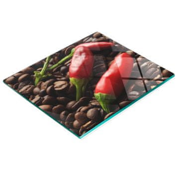 shumee Trpežna in elegantna steklena tabla z vzorcem čilija in kave 60x52 cm