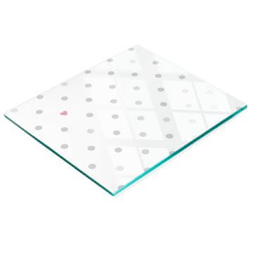 shumee Kaljena večnamenska dekorativna steklena tabla Pike in srčki 60x52 cm