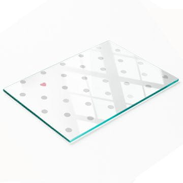 shumee Kaljena večnamenska dekorativna steklena tabla Pike in srčki 80x52 cm