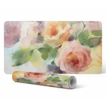 shumee Vinilna podloga za mizo z elegantnim potiskom akvarelnih rož 120x60 cm