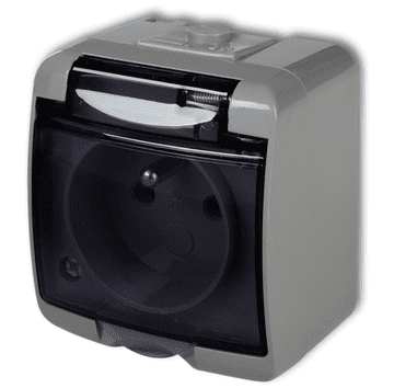 JUNIOR Enojna vtičnica z/brez (dimne lopute) jesen IP54 10GHE-1d