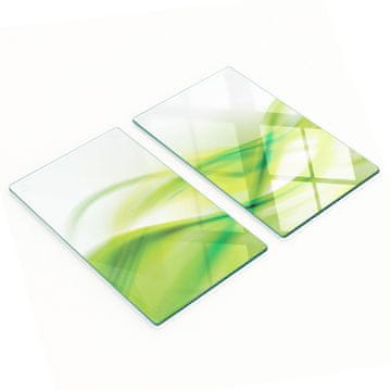 shumee Komplet dveh steklenih kuhinjskih desk Zelena abstrakcija 2x30x52 cm