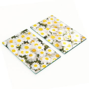 shumee Komplet dveh dekorativnih steklenih kuhinjskih desk Daisy 2x30x52 cm