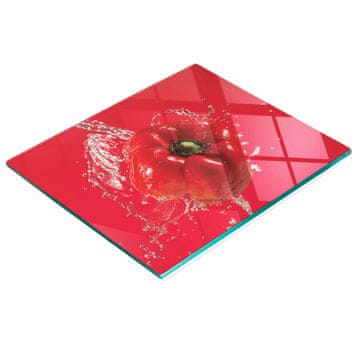shumee Dekorativna kaljena steklena deska za rezanje Rdeča paprika 60x52 cm