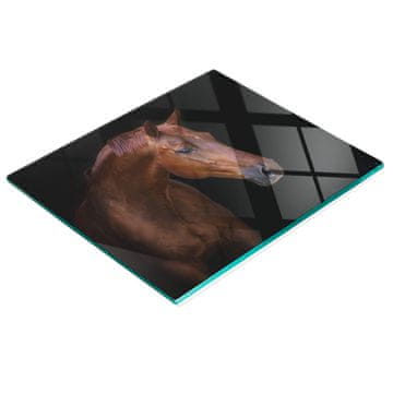 shumee Večnamenska dekorativna steklena kuhinjska deska Rjavi konj 60x52 cm