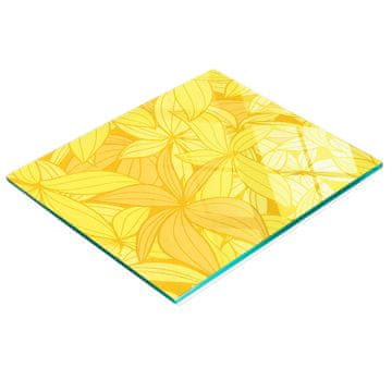 shumee Kuhinjska večnamenska dekorativna kaljena tabla rumene rože 60x52 cm