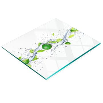 shumee Dekorativna kaljena steklena deska za rezanje limet in vode 60x52 cm