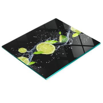 shumee Dekorativna kaljena steklena deska za rezanje limet in vode 60x52 cm