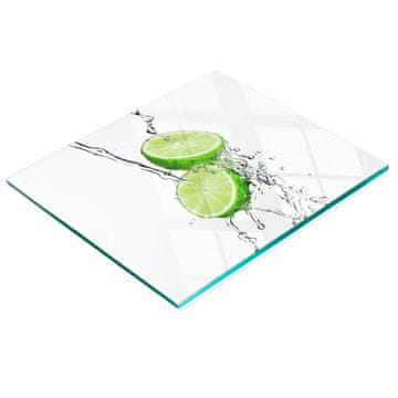 shumee Kaljena večnamenska dekorativna steklena tabla Lime in voda 60x52 cm