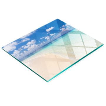shumee Steklena servirna deska za kuhinjo z grafiko plaže Maldivov 60x52 cm