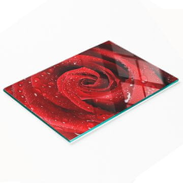shumee Večnamenska dekorativna steklena kuhinjska deska Rose Drops 80x52 cm
