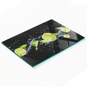 shumee Dekorativna kaljena steklena deska za rezanje limet in vode 80x52 cm