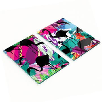 shumee Kuhinjske večnamenske dekorativne kaljene deske Flamingos 2x40x52 cm