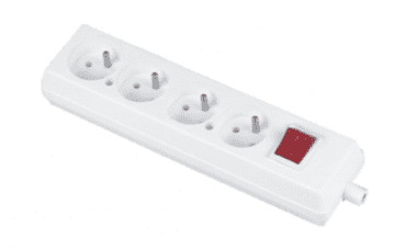 shumee Prenosna štiripolna vtičnica 16A 2P+Z 250V s stikalom, bela GN-470WS