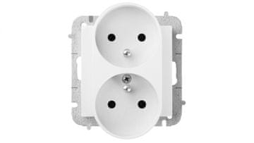 Elektro-Plast Santra vtičnica 2x2P+Z modularna brez okvirja, vgradna, bela 4143-10