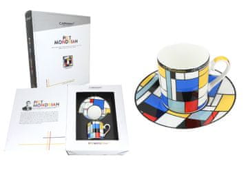 Carmani Komplet skodelice in krožnika - P. Mondrian, Kompozicija A (carmani)