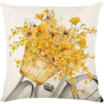 shumee Lanena prevleka za vzglavnik 45 x 45 cm z vzorcem rumenih rož POD238