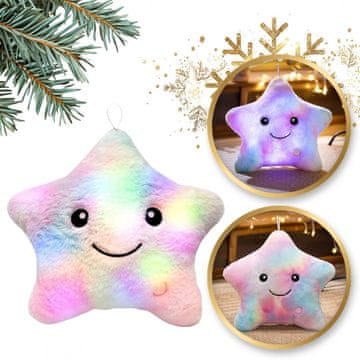 shumee Roza ombre LED blazina v obliki zvezde, čudovit žamet 40x35 cm PDS20