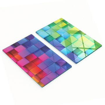 shumee Kaljene večnamenske dekorativne steklene plošče 3D kocke 2x30x52 cm