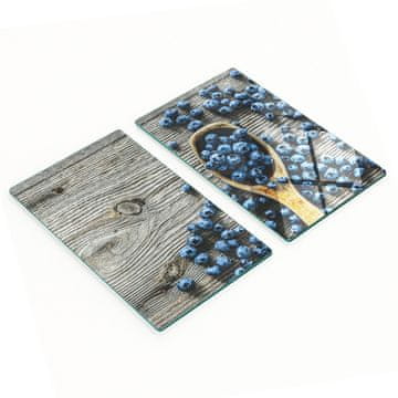 shumee Dekorativne kaljene steklene deske za rezanje Berry Wood 2x30x52 cm