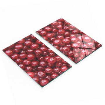 shumee Večnamenske dekorativne steklene table s potiskom češenj 2x30x52 cm
