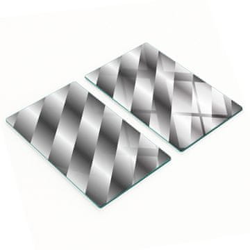 shumee Komplet 2 kaljenih steklenih plošč z abstraktnimi črtami 2x30x52 cm