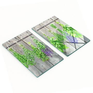 shumee Elegantne in trpežne steklene table z zeliščnim potiskom 2x30x52 cm
