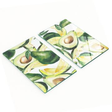 shumee Večnamenske dekorativne steklene table z vzorcem avokada 2x30x52 cm